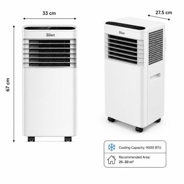 Aer conditionat portabil Zilan ZLN7101, 9000 BTU, 3 in 1 racire dezumidificare ventilatie, timer, alb - Img 7