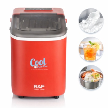 Aparat de Facut Cuburi de Gheata Portabil Raf R0309, 11kg/24h Autocuratare Fereastra Transparenta Rosu
