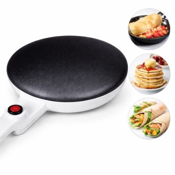 Aparat pentru clatite Electric, Raf R5208, 600W, Suprafata Antiaderenta 20 cm, Incalzire Rapida, Alb