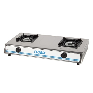 Aragaz plita inox FLORIA, 2 ochiuri, piezo, 1.9kW, ZLN8365, alb-gri