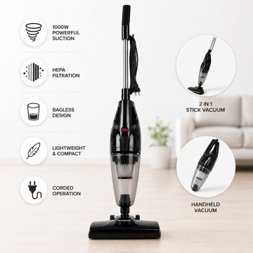 Aspirator Vertical cu Fir Lyxun LX7025 1000W 2 in 1 Filtru HEPA Negru Compact - Img 4