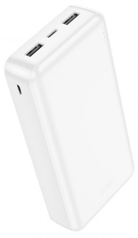 Baterie externa 20.000mAh, Hoco J100A, 2xUSB-A, incarcare rapida, alb - Img 1