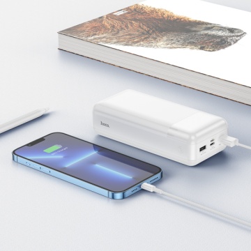 Baterie externa 30.000mAh, Hoco J72B, cu 2xUSB-A, afișaj LED, alb - Img 3
