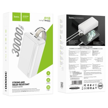 Baterie externa 30.000mAh, Hoco J91B, 2xUSB-A, incarcare rapida, alb - Img 5
