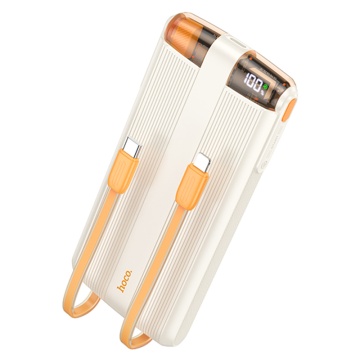 Baterie externa Hoco J127A, 10000mAh cu mini-cabluri USB-C / Lightning, 20W, Display LED, Mecha Dual, Alb - Img 1