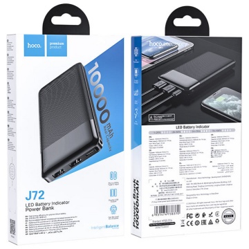 Baterie externa Hoco J72, 10000mAh, 2xUSB-A, incarcare 10W, Negru - Img 6