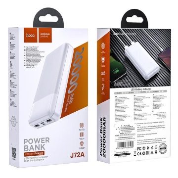 Baterie externa Hoco J72A, 20000mAh, 2xUSB-A, incarcare 10W, Alb - Img 6