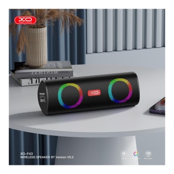 Boxa portabila 10W, XO F43, Bluetooth 5.2, TF card, AUX si regim FM, iluminare RGB, negru - Img 4