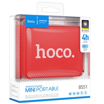Boxa portabila 5W, Hoco BS51, Bluetooth 5.2, microfon wireless, TF card, USB, rosu - Img 4