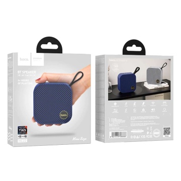 Boxa portabila 5W, Hoco HC22, Bluetooth 5.2, 5W, TWS, TF card, USB, albastru - Img 6