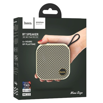 Boxa portabila 5W, Hoco HC22, Bluetooth 5.2, 5W, TWS, TF card, USB, alb - Img 2