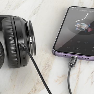 Cablu audio Aux Lightning la Jack 3.5mm, Hoco UPA30, 1m, albastru - Img 4