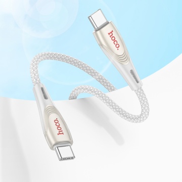 Cablu Type-C la Type-C, Hoco U133, PD60W, QC3.0, 3A, Braided, 1.2m, gri - Img 3