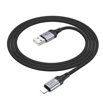 Cablu USB-A la Lightning, Hoco X102, 2.4A, Braided, 1.2m, negru - Img 4