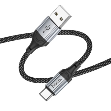 Cablu USB-A la USB-C, Hoco X102, 3A, Braided, 1m, negru - Img 3