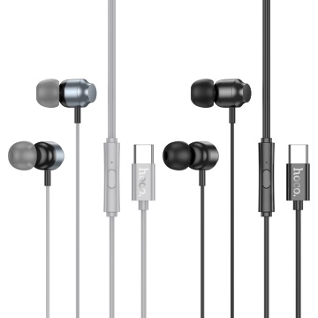 Casti cu Fir Hoco M122, In Ear, USB-C, 1.2m, Mic & Volume Key, HiFi, negru - Img 4