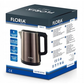 Fierbator electric Floria ZLN6142 – 1.8L, 1650W, inox interior, pereti dubli, gri - Img 6