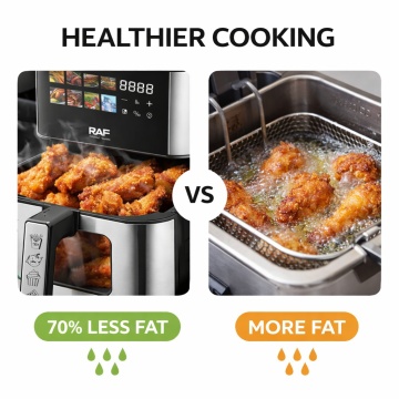 Friteuza Air Fryer Digitala Raf R50005, Capacitaea 8L, 1800W, Inox Profesional, Negru - Img 4