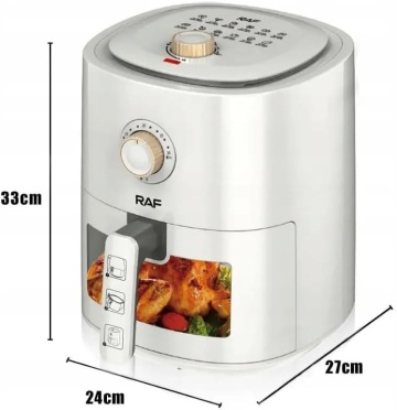 Friteuza cu aer RAF R.5332W, 6L, 1500W, control temperatura, alb, gatire sanatoasa, fara ulei - Img 5
