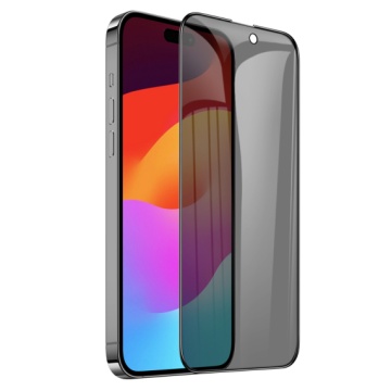 Hoco A12 Plus folie privacy iPhone 15 Plus, sticla securizata 6D DustProof, AntiSpy, rama neagra, Full HD - Img 1