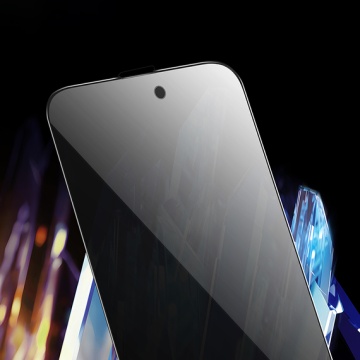 Hoco G15 folie privacy iPhone 15 Pro Max, sticla securizata 6D Guardian Shield, rama neagra - Img 3