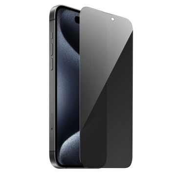 Hoco G15 folie privacy iPhone 15, sticla securizata 6D Guardian Shield, rama neagra - Img 1