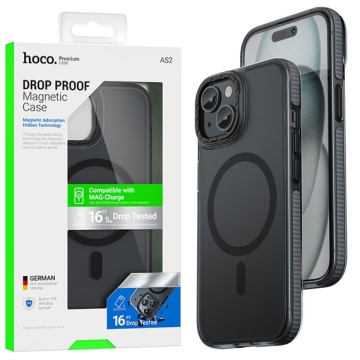 Husa iPhone 15 Plus Hoco AS2, MagSafe, GripEdge, protectie premium, negru mat - Img 3