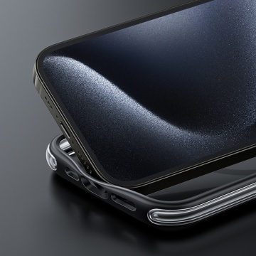 Husa iPhone 15 Pro Hoco AS5, MagSafe, GripEdge, magneti, Frosted, violet-gri - Img 4