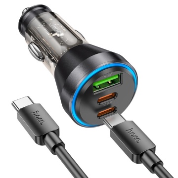 Incarcator Auto Hoco NZ12D, 60W, 2xUSB-C, 1xUSB-A, PD, QC 3.0, negru - Img 4