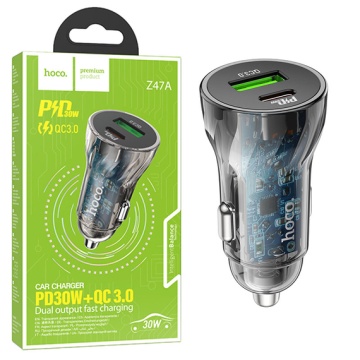 Incarcator Auto Hoco Z47, 20W, 2xUSB-A, Clear, negru - Img 4