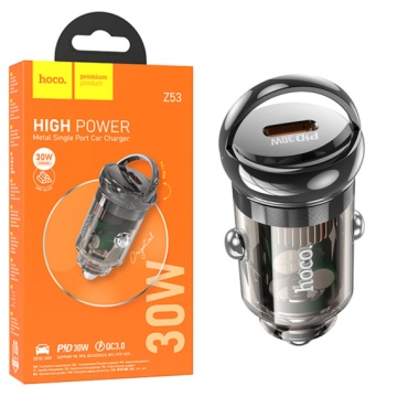 Incarcator Auto, Hoco Z53, 30W, 1xUSB-C, PD, Ring-Pull, negru - Img 6