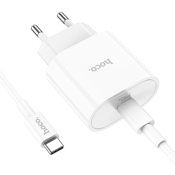 Incarcator Retea + Cablu USB-C, Hoco C94A, 1m, 1xUSB-C, PPS/QC3.0/FCP/AFC, alb - Img 5