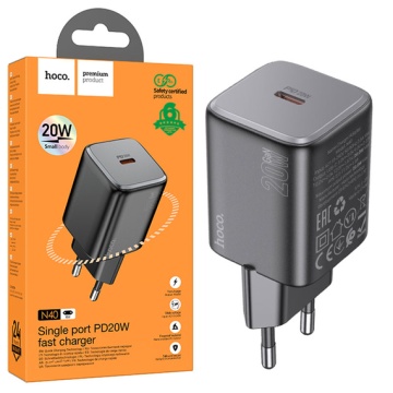 Incarcator Retea Hoco N40, 20W, 1xUSB-C, PD, negru - Img 6