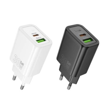 Incarcator Retea Hoco N63, PD20W, 1xUSB-C, 1xUSB-A, alb - Img 2