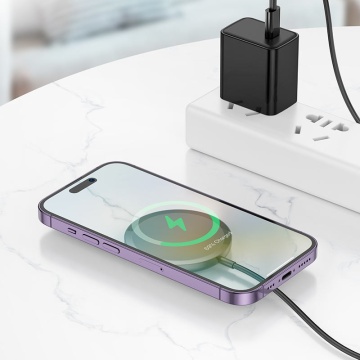 Incarcator Wireless Hoco CW52, Magnetic, 15W, Qi Charging, Fast, Universal, negru - Img 4