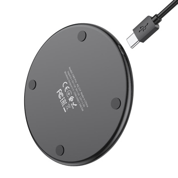 Incarcator Wireless Hoco CW6 Pro, Ultra Thin, 15W, Qi Charging, Ambient Light, negru - Img 3