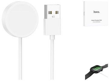 Incarcator Wireless Smartwatch Hoco Y23 Ultra, 5W, USB-A, Qi, 1m, alb - Img 2