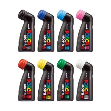 Marker UNI Posca mop'r PCM22, varf rotund buretat 3.0-19.0mm, alb - M1422 - Img 4