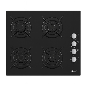 Plita incorporabila sticla 4 ochiuri ZILAN, 7.35kW, aprindere electrica, conversie LPG, ZLN0058, negru
