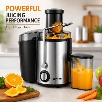 Storcator fructe și legume Hoffmans HM-622, 1200W, 2 viteze, Recipient suc 350ml, Tub inox, Sistem siguranța, Ușor de curățat - Img 2