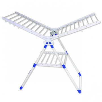 Uscator rufe pliabil ZILAN MARRONE, 18m, plastic metal, constructie rezistenta, ZLN6072, alb-albastru - Img 2