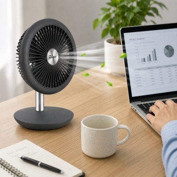 Ventilator portabil reincarcabil Zilan ZLN4000, USB, 5W, 18 cm, gri - Img 5