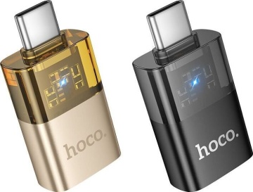 Adaptor USB-C la USB-A, OTG Hoco UA36B, incarcare rapida, auriu - Img 5