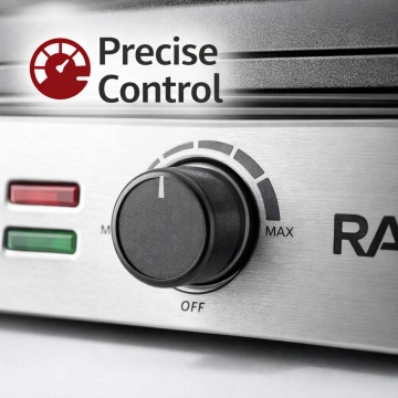Aparat de waffe electric, Profesional Raf R2520, 1600W 4 Forme Incalzire, Otel Inoxidabil, Negru - Img 3