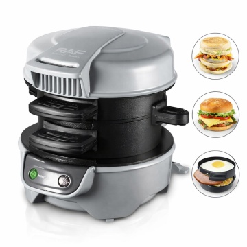 Aparat Sandwichuri si Burgeri Raf R666 600W Placi Antiaderente Compact Usor de Curatat Gri