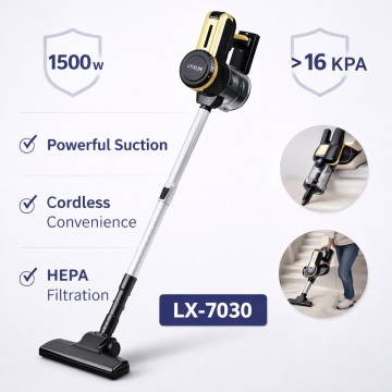 Aspirator Vertical 3 in 1 LX-7030 Putere 1500W Aspirare >16 KPA, Cablu 4m, Negru Auriu - Img 8