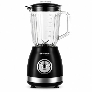 Blender Hoffmans HM-2079, 1000W, 1.5L, 2 in 1, Rasnita Inclusa, 6 Lame Inox, Negru