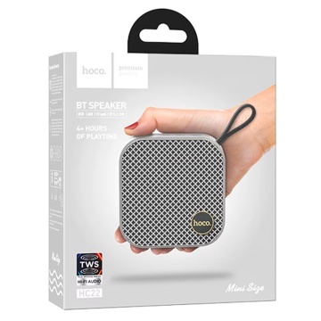 Boxa portabila 5W, Hoco HC22, Bluetooth 5.2, TWS, TF card, USB, gri - Img 2