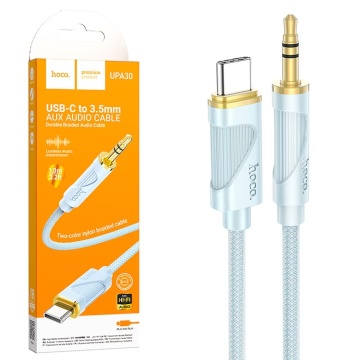 Cablu audio Aux Lightning la Jack 3.5mm, Hoco UPA30, 1m, albastru - Img 3