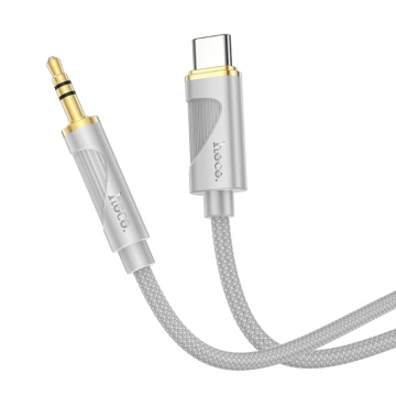 Cablu audio Aux USB-C la Jack 3.5mm, Hoco UPA30, 1m, gri - Img 1